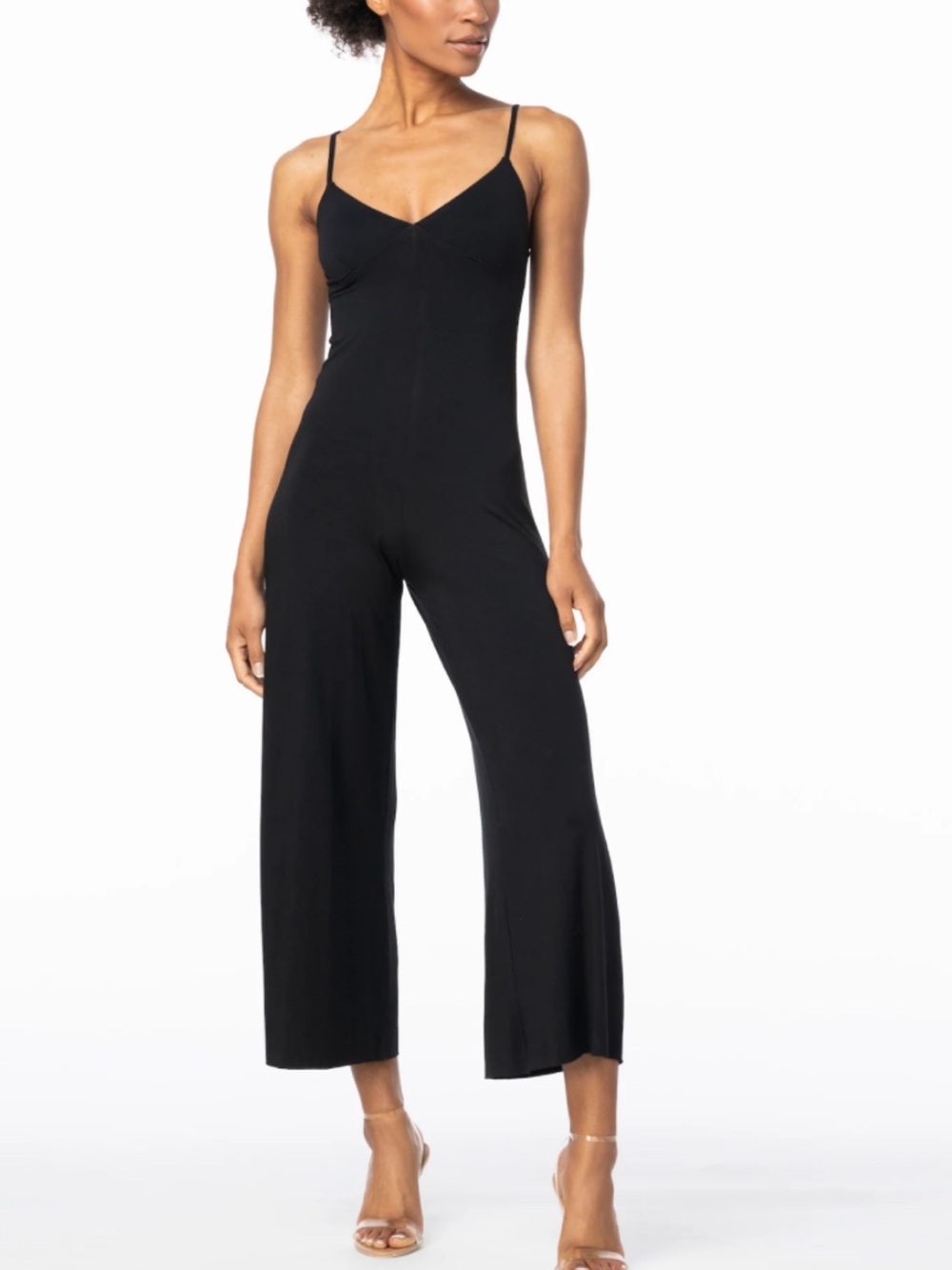 Reformation Black Spaghetti-Strap Jumpsuit